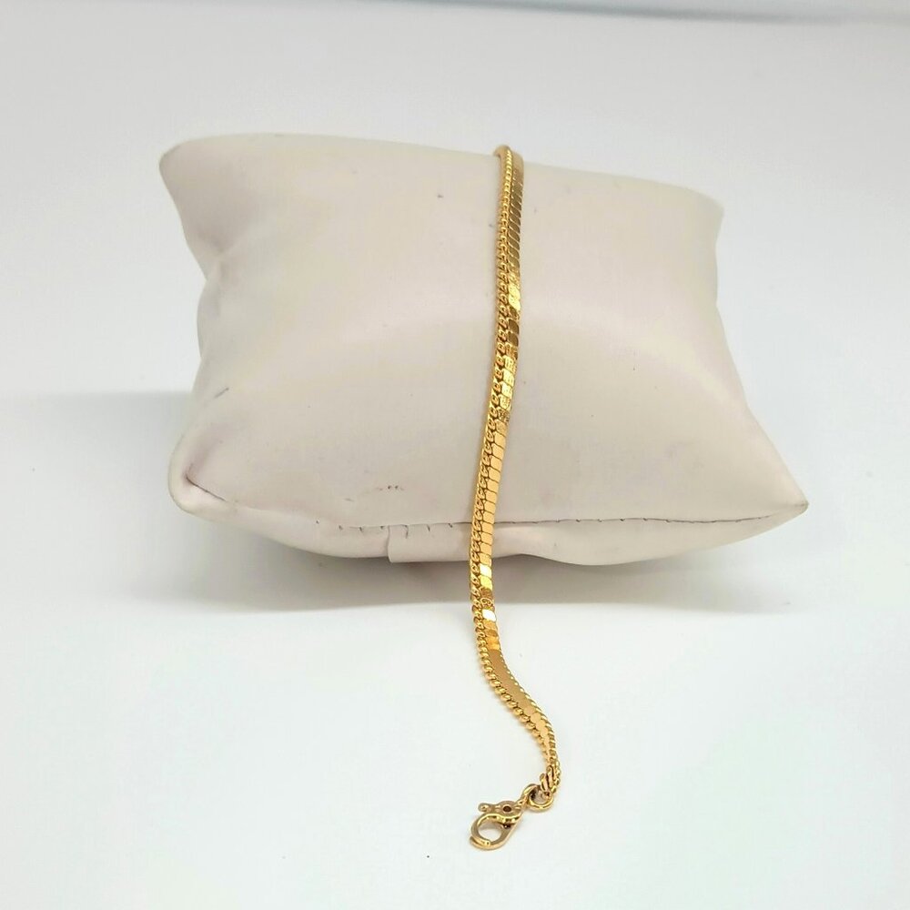 Monet Vtg Tiered Chain Bracelet 7.25 Dainty Gold Tone with Claw Clasp Jewelry